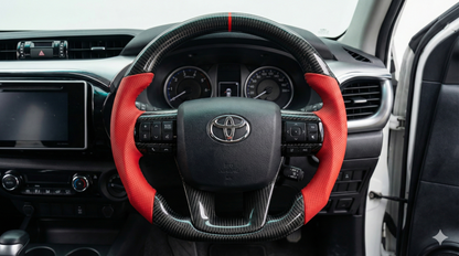 Carbon Fibre Sport Red Steering Wheel Core Upgrade For Toyota Hilux N80