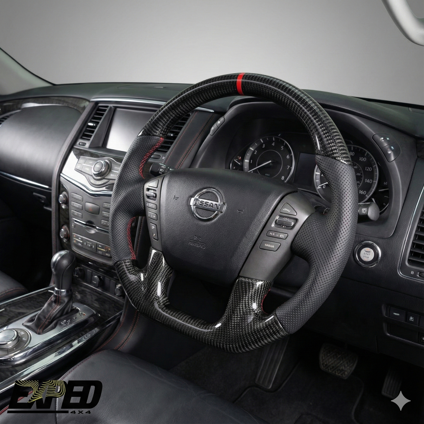 Nissan Patrol Y62 Carbon Fibre Leather Steering Wheel Core Upgrade