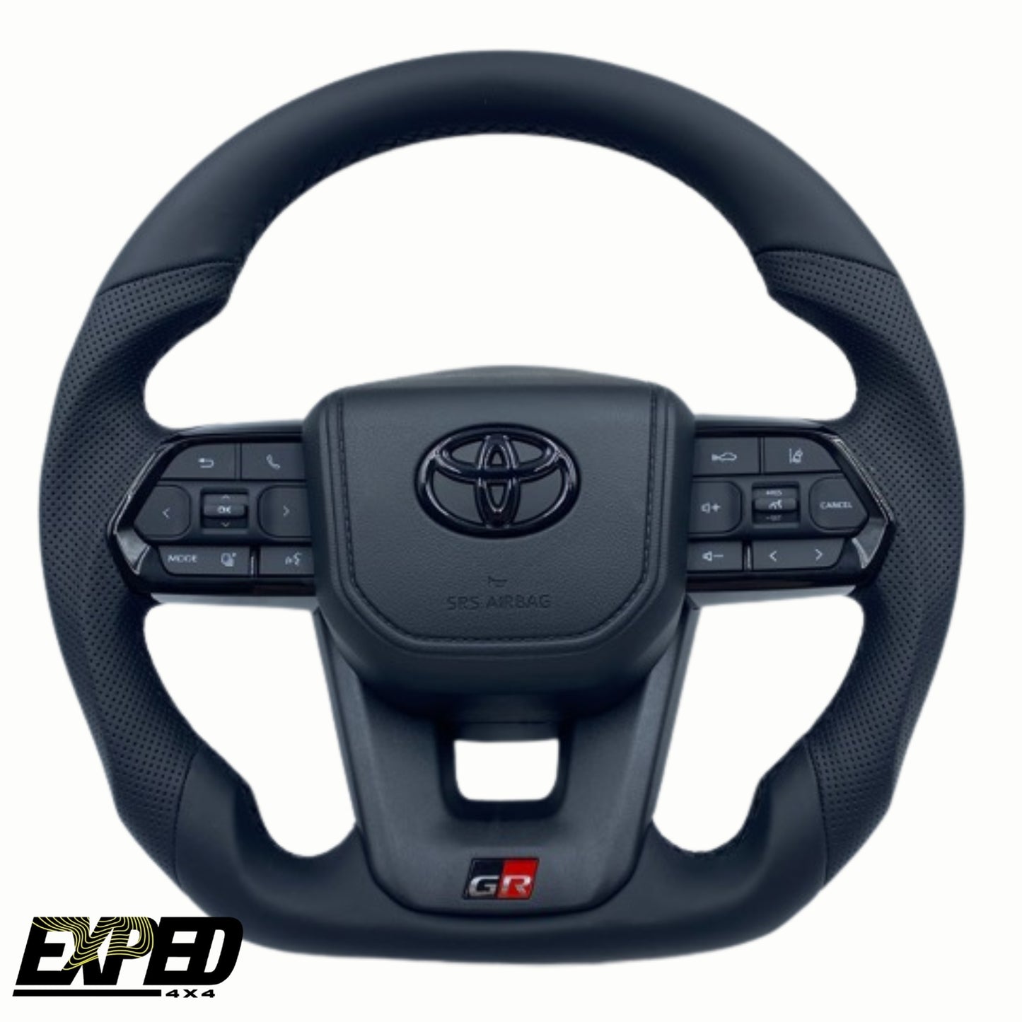 Toyota 70 Series Black Leather Steering Wheel Upgrade