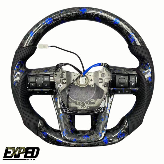Forged Carbon Blue Steering Wheel Core Upgrade For Toyota Hilux N80