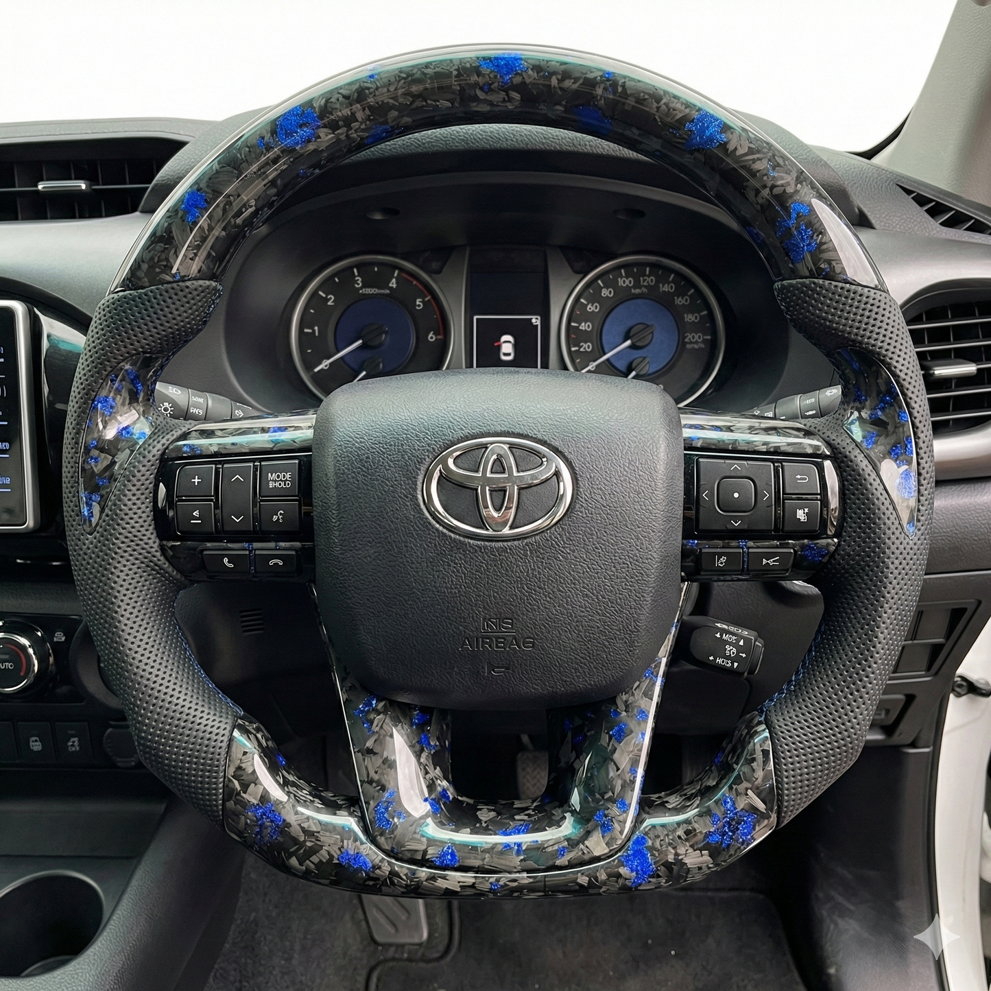 Forged Carbon Blue Steering Wheel Core Upgrade For Toyota Hilux N80