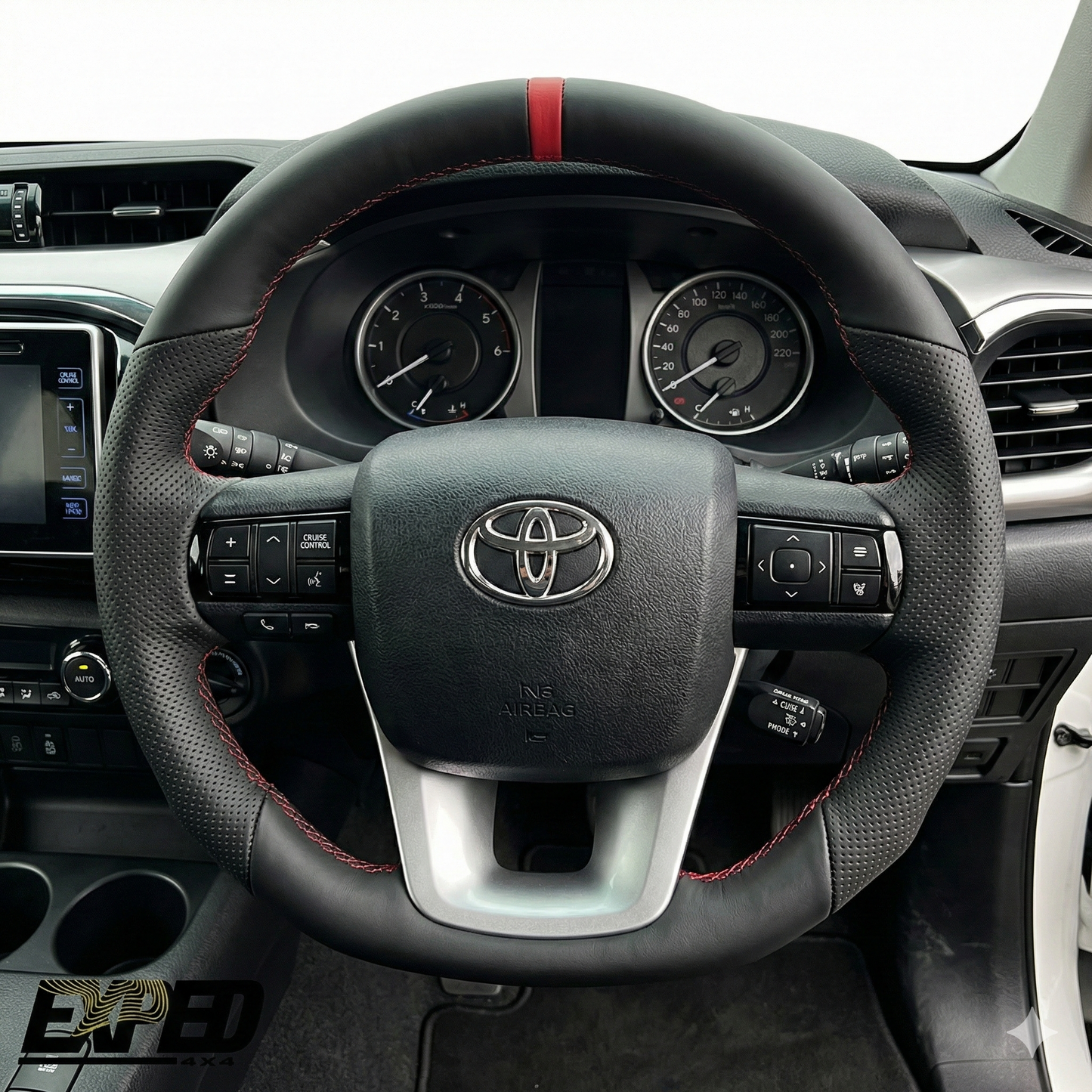 Leather Merlot Red GRS Steering Wheel Core Upgrade For Toyota Hilux N80