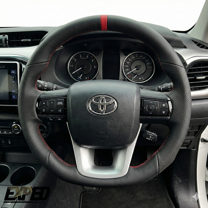 Leather Merlot Red GRS Steering Wheel Core Upgrade For Toyota Hilux N80