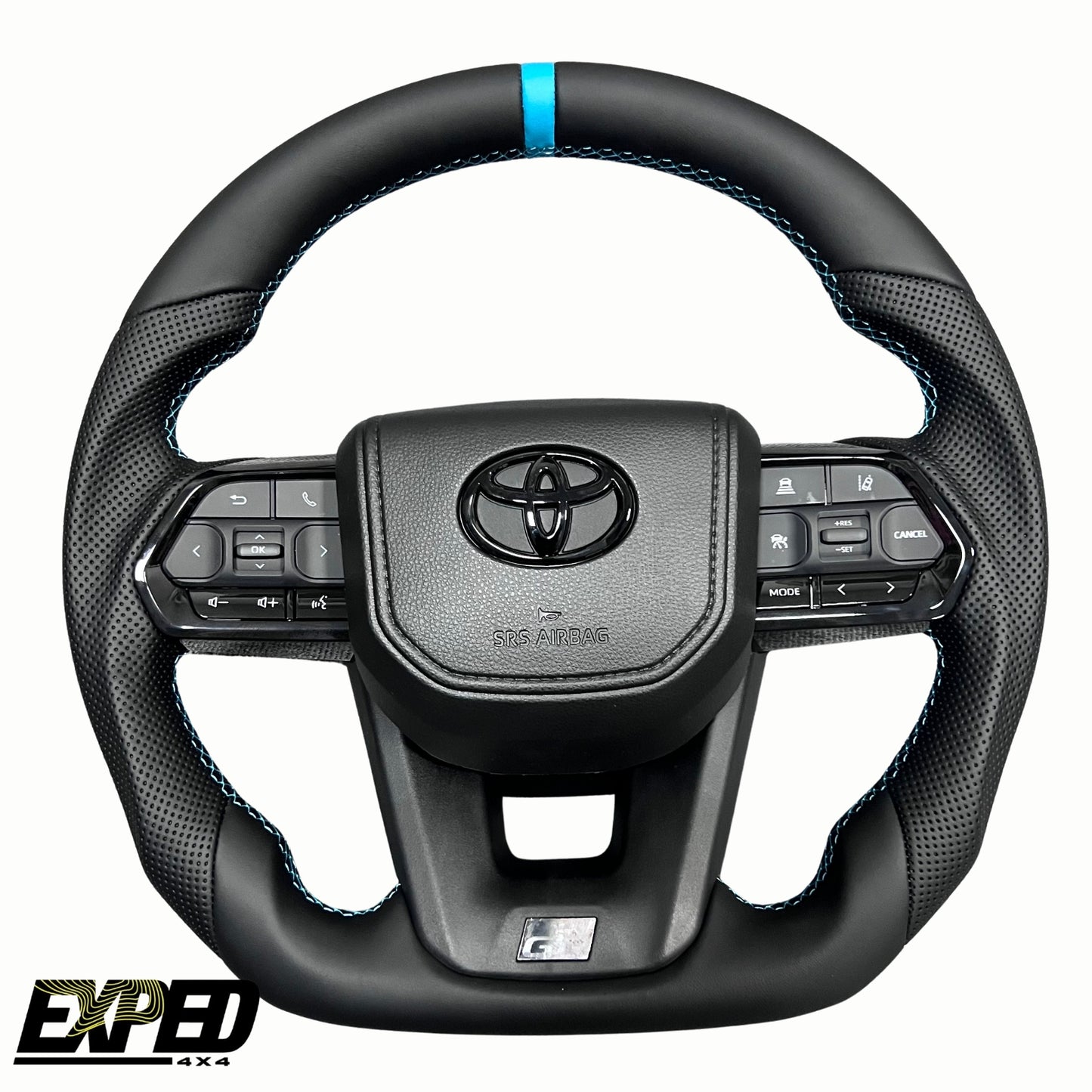 Toyota 70 Series Black Leather Steering Wheel Upgrade