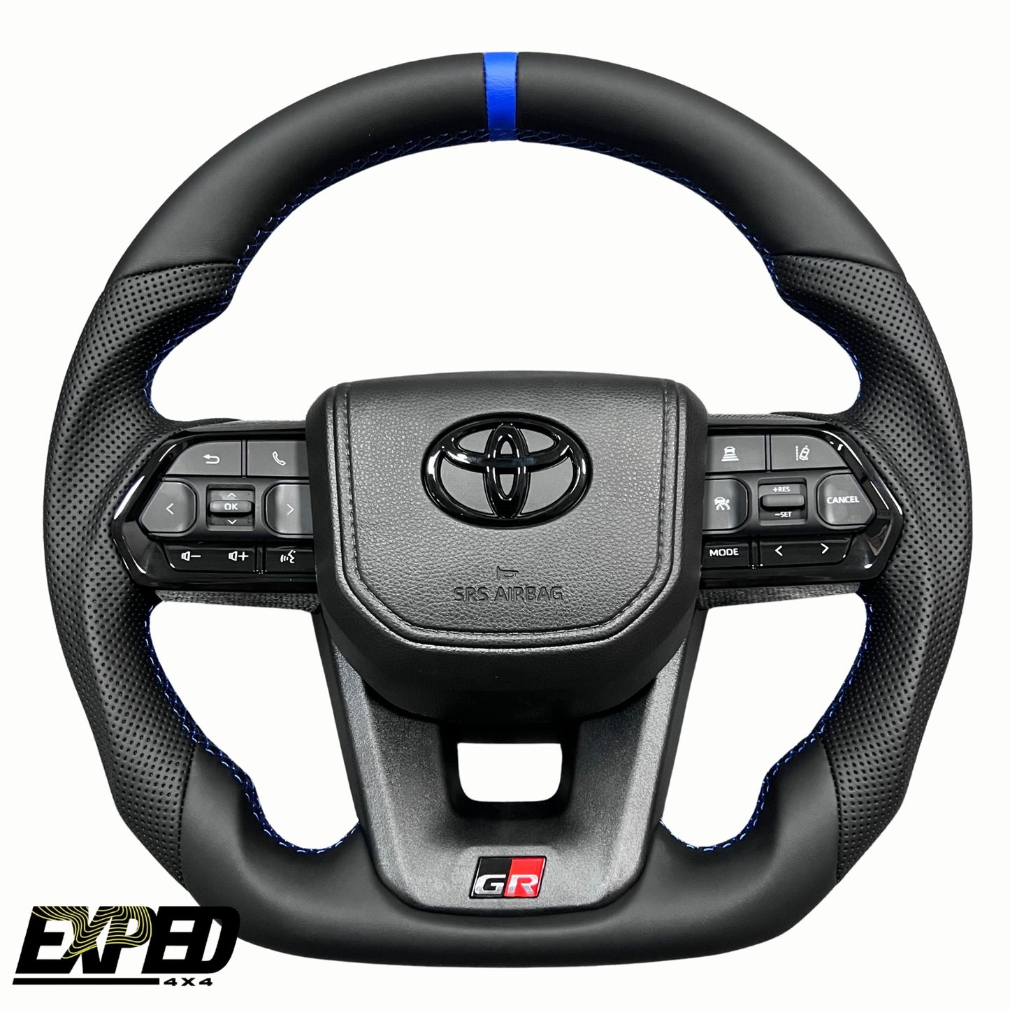 Toyota 70 Series Black Leather Steering Wheel Upgrade