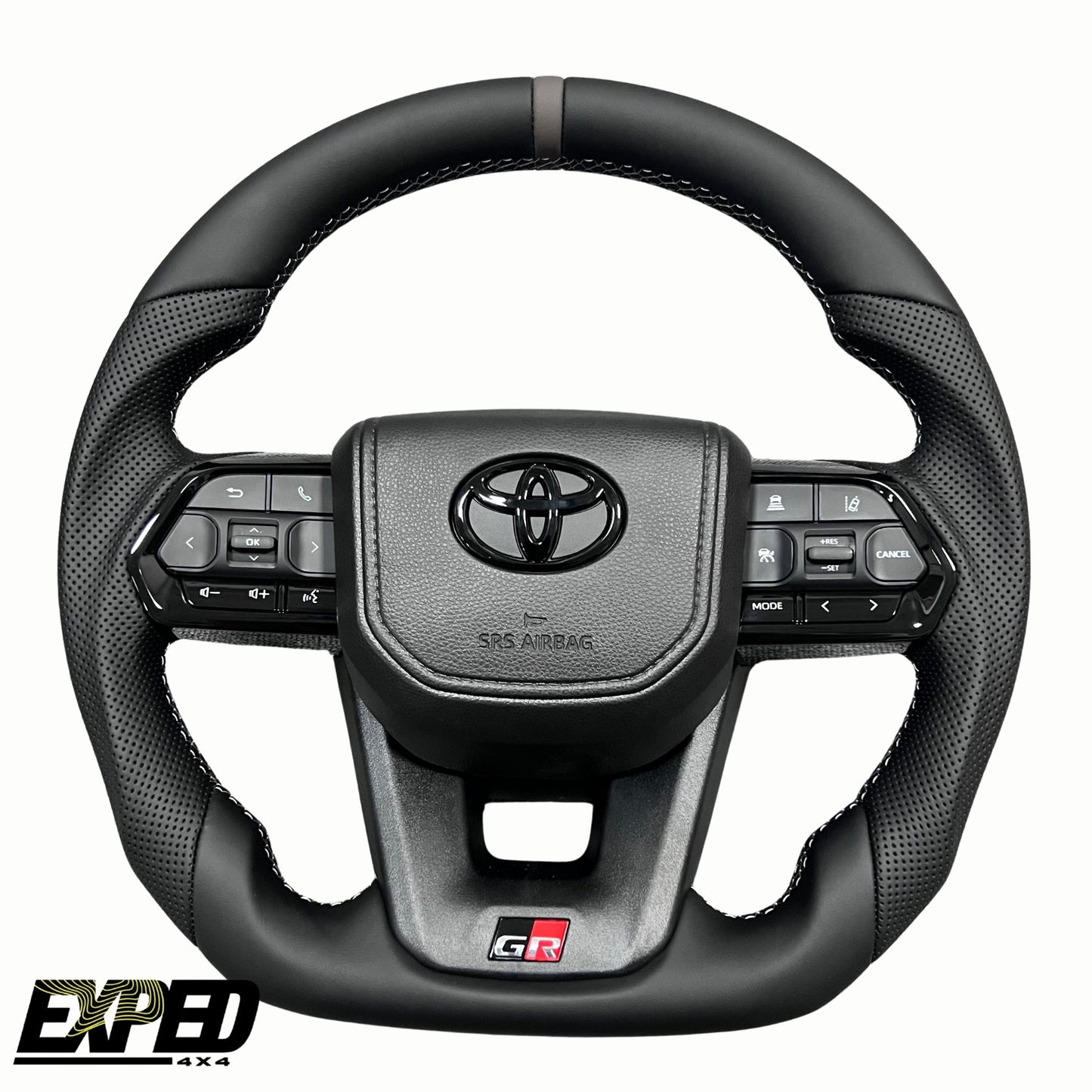 Toyota 70 Series Black Leather Steering Wheel Upgrade