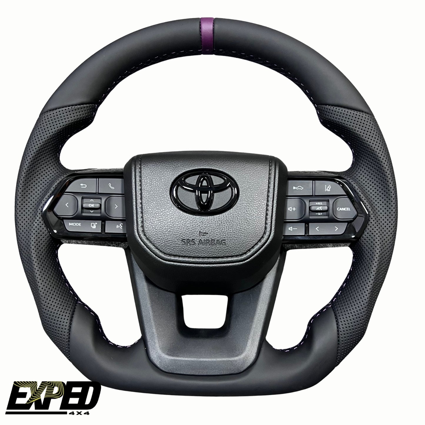 Toyota 70 Series Black Leather Steering Wheel Upgrade