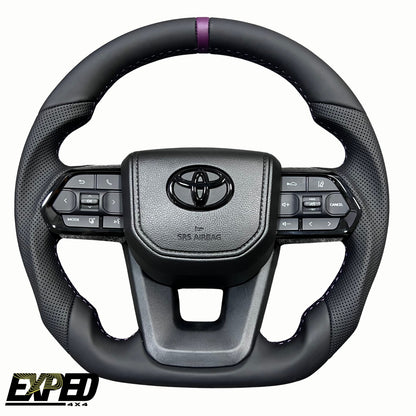 Toyota 70 Series Black Leather Steering Wheel Upgrade