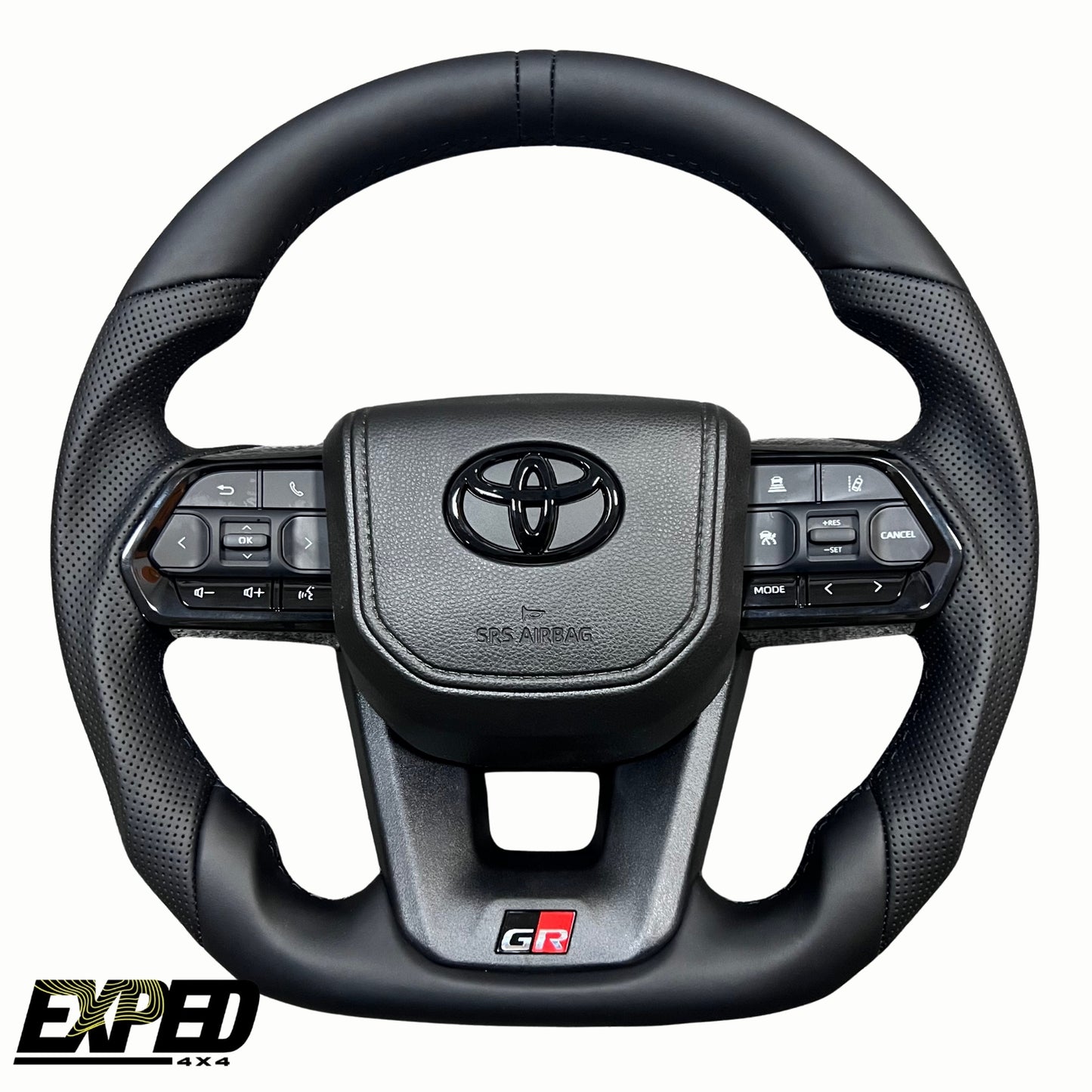Toyota 70 Series Black Leather Steering Wheel Upgrade